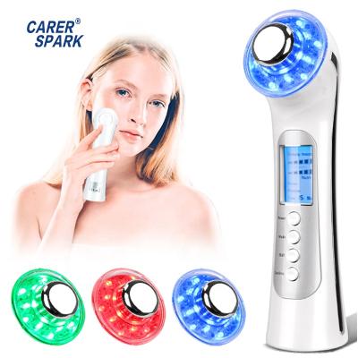 China Rechargeable Personal Pore Remover Skin Care Led Therapy 5 in 1 Ultrasonic Facial Rejuvenation Device for Facial Lifting and Tightening for sale