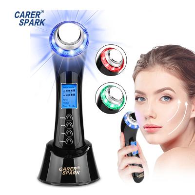 China Pore ​​Remover Home Use Skin Rejuvenation Ion Deep Cleaning Ultrasound Led Therapy Trimming Machine Anti Aging Beauty for sale