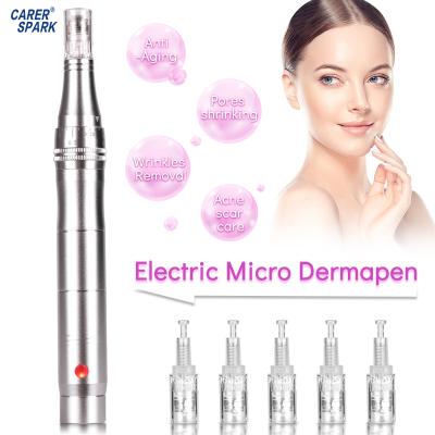 China Microneedle Derma Pen Electric Needle Therapy Shrink Anti-Puffiness Micro Pores Anti-Aging for sale