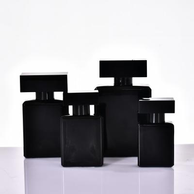 China Custom Luxury Black 30ml Perfume Bottle Quality Assurance 20ml 50ml 100ml Square Cosmetic Glass for sale