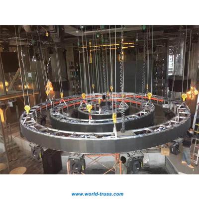 China Rotating KTV Display Stand Lighting Truss Factory 8m Diameter Auto Rotating Circle Truss For Stage Light for sale