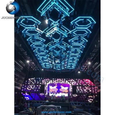 China OEM KTV, Night Club, Bar DJ KTV Stage Lighting Truss Aluminum Structure Rotating Moving Through Truss Display For Sale for sale