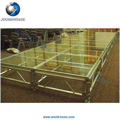 China Factory portable clear tempered glass truss wedding acrylic stage concert event stage decoration for sale for sale