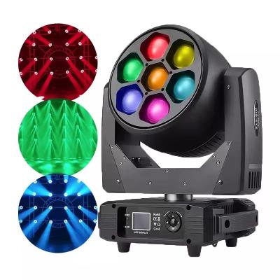 China Hot Theme Park Products Beam Small Zoom 7x40W 300W RGBW 4in1 LED Head Light Disco Stage Light DMX Wash Mini LED Moving Head for sale