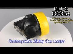 lightweight cordless rechargeable mining cap lamps 5000lux 3.7v 2.6ah ip67