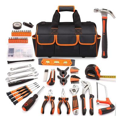 China Easy Carry 219 Piece 16 inch Tool Bag Steel Home Repairing  Large Mouth Opening  19 pockets Tool Set for sale