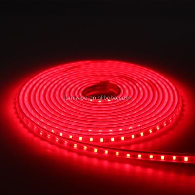 China LANDSCAPE 5050 RGB 110V 220V 8W led strip 60leds/m IP65 50m per roll for ourdoor decoration and landscape lighting for sale