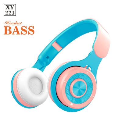 China Headband Xuanyin XY-221 Wireless Earphone For Call Receiving Macaron Cartoon Headset Wireless Folding Gaming Headset Portable for sale