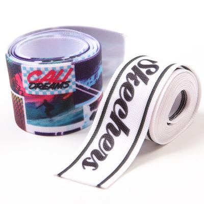 China Sublimation Logo Custom Elastic Band Ribbon Tapes Use For Garment Pants Shoes Bags for sale