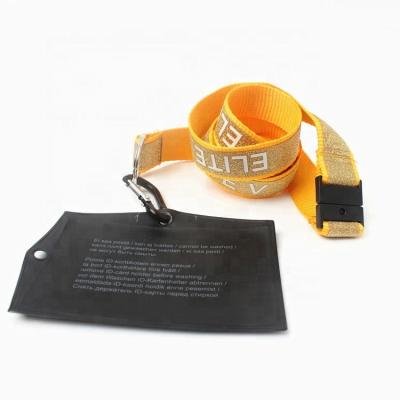 China Promotional Breakaway Woven Customized Silkscreen Printed Logo Neck Glitter Lanyards with ID Card for sale