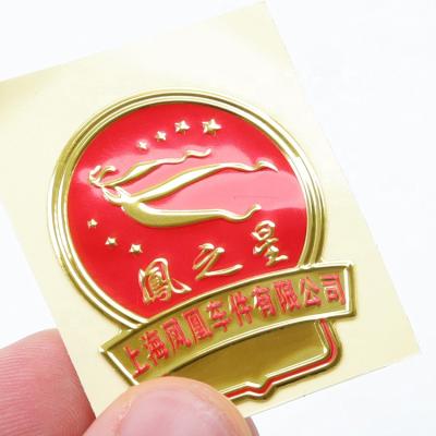 China Custom 3d Embossed Brand logo Metal Split Labels Metallic Soft Glue Stickers for Bikes for sale