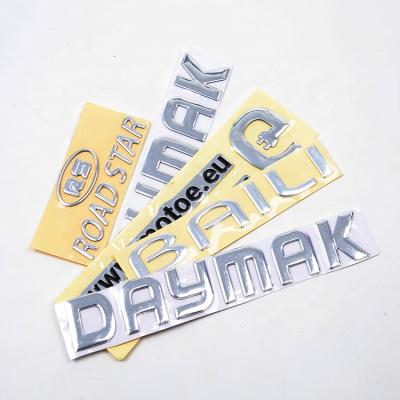 China Metal Split Labels Manufacture Custom 3d Embossed Metallic Self-Adhesive Stickers Logo for Car for sale