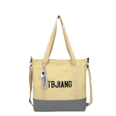 China Fashion Ladies Canvas Tote Bag Handheld Shoulder Messenger Customized Casual Shopping Bag Eco-friendly Reusable Lady Bags for sale