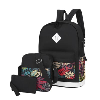 China With USB 2022 new fashion large capacity multi-color laptop backpack women's leisure college schoolbag backpack set for sale