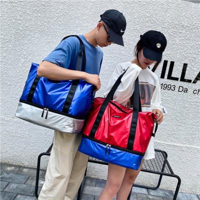 China 2022 New Vintage Fashion Ladies Weekend Sports Yoga Gym Bag Dry Divider Leisure Travel Bag Luggage Wet Bag With Shoes Compartment for sale