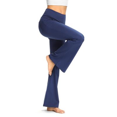 China Breathable Wholesale Elastic Waist Sport Pants Womens Long Bootcut Pants for sale