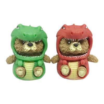 China Pretend Funny Toy 2022 New Novelty The Little Bear TPR Playsets With Dinosaur Shape Costume for sale