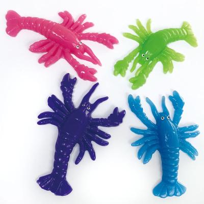 China Classics Novelty TPR Ocean Style Soft Sticky Lobster Shape Funny Splatter Toy for Kids then 3 years old for sale