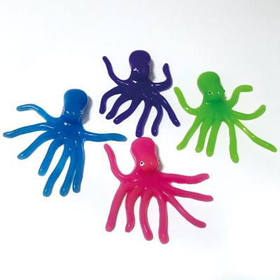 China Cheap Wholesale Novelty TPR Octopus Shape Material Sticky Toys For Vending Machine for sale