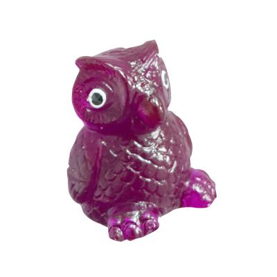 China Lovely 2 Inch TPR Colorful Soft Sticky Owl Novelty Jelly Owl Toy For Vending Machine Capsule for sale