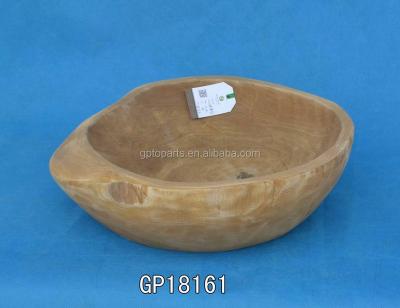 China Large reusable wooden china salad bowl, antique wooden fruit bowl, wooden salad bowl set for sale