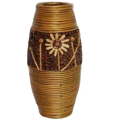 China Traditional Antique Flower Rattan Vase Floor Rattan Flower Vase for sale