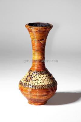 China Various For Your Choice 80cm French Woven Rattan Rough Vase Pattern Bottle Flower Wooden Rattan for sale