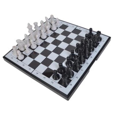 China High quality plastic set of magnetic chess 29cm displacement and checkers for sale