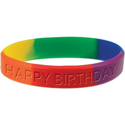 China China Cheap Custom Color Rainbow Marathon Sport Silicone Wristband for sale