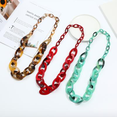 China Wholesale Custom Jewelry High Quality Resin Link Chain Long For Women Acrylic Necklace for sale