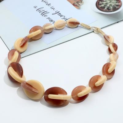 China High Quality Wholesale Custom Handmade Acetate Tortoiseshell Acrylic Jewelry For Women Popular Unique Designer Necklace for sale