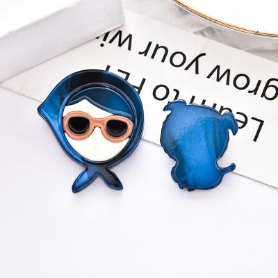 China Creative customizable cute girl personality puppy wind cartoon styles three-dimensional acrylic brooch props pin small decorations for sale