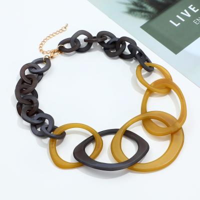 China High Quality Amaon Hot Sale Resin Link Chain Jewelry Long For Women Acrylic Necklace Custom for sale