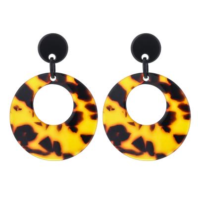 China High Quality New Fashion Oval Dangle Earrings For Women Vintage Acrylic Earrings for sale