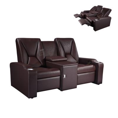 China Commercial Home Theater Furniture Classic Functional Leather Sofa SJ5806 for sale