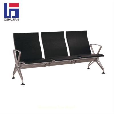 China Modern 3-Seater Waiting Room Bench Chair SJ9090 Cast Aluminum Lounge Seat PU Airport Terminal Airport Chair for sale