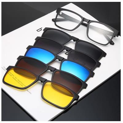 China Fashion Sunglasses High Quality Round TR90 Clip On Sunglasses Polarized Magnetic Detachable Sunglasses Fashion Monocle Frames for sale