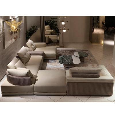 China Contemporary Furniture L Shape Expandable MAISON Design KF Dubai Furniture Living Room Sofa Set for sale