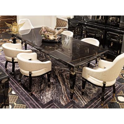 China Foshan luxury light wood dining table and chairs for sale for sale