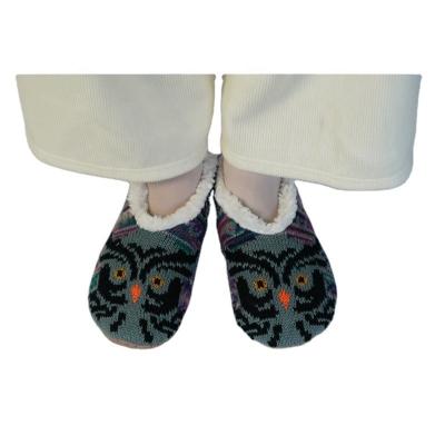 China OEM SUPER SOFT Owl Knitted Comfortable SHERPA SLIPPER Ballerina Slipper Sock for sale