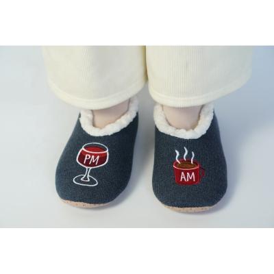 China SUPER SOFT Comfortable OEM Embroidered SHERPA SLIPPER Ballerina Cozy Home Slippers for sale