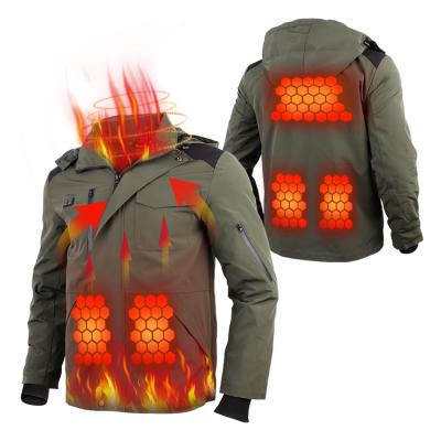 China USB Hooded Jacket Men Sustainable Winter Jacket Outdoor Hiking Camping Heated Jacket for sale