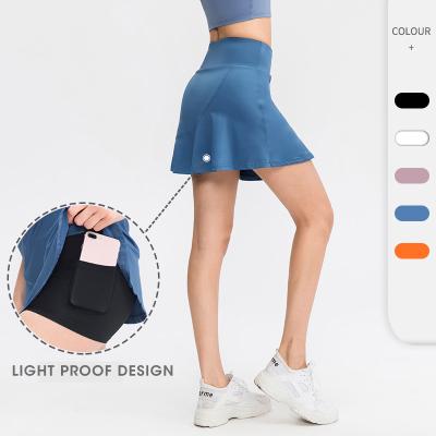 China Breathable Pleated Tennis Skirts Running Shorts Activewear Workout Women Sports Skirt With Pocket for sale