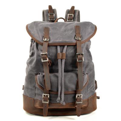 China No 6073 Wholesale Laptop Backpack Canvas Rucksack Waterproof Waxed Bag for sale