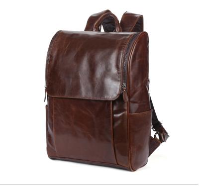 China Wholesale Genuine Leather Laptop Pocket 6390 Backpack For Men for sale