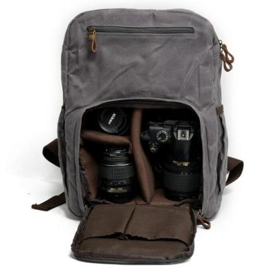 China Camera Backpack 9152ND New Camera DSLR Waterproof Waxed Canvas Backpack for sale