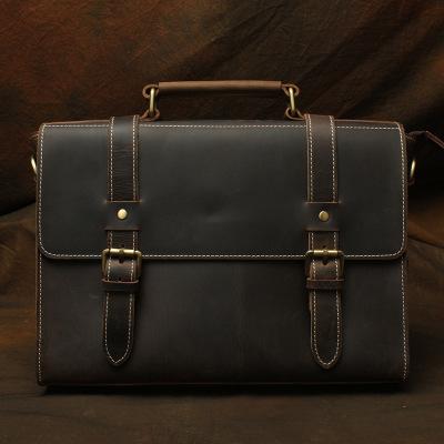 China 2808 Real Genuine Leather Genuine Leather Laptop Bag Men's Briefcase Wholesale Business Bag for Men for sale