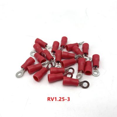 China Brass Crimp Ring Terminal RV1.25-5 Wire Yellow Blue Red Insulated Connector 1000PCS/Pack for sale