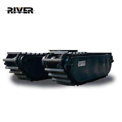 China Attachment RIVER-75PU Amphibious Floating Pontoon Excavator Swamp Excavator Pontoon Landing Gear Swamp Buggy Hydraulic Pontoon for sale