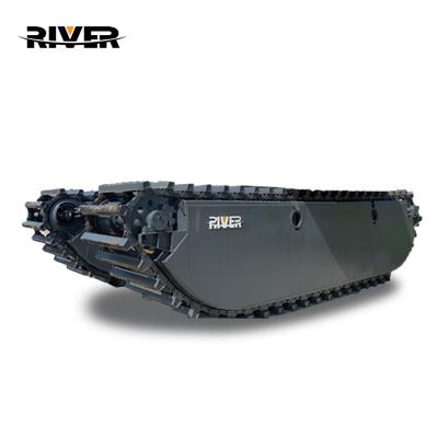 China Heavy Duty Excavator Attachment RIVER-200PU Floating Pontoon Landing Gear Swamp Excavator Amphibious Pontoon Maker for sale